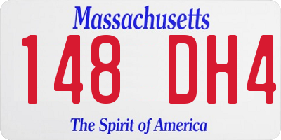 MA license plate 148DH4