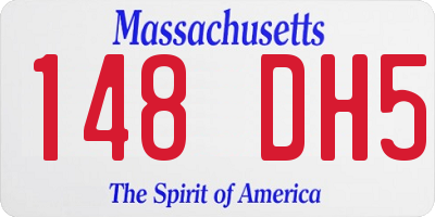 MA license plate 148DH5