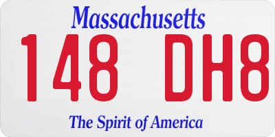 MA license plate 148DH8