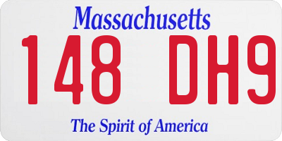 MA license plate 148DH9