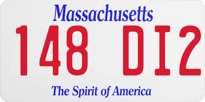 MA license plate 148DI2