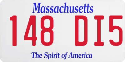 MA license plate 148DI5