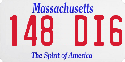 MA license plate 148DI6