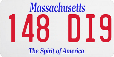MA license plate 148DI9
