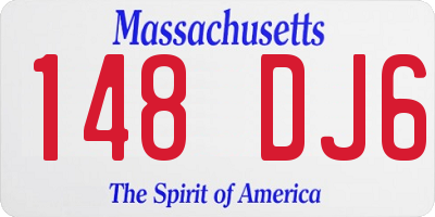 MA license plate 148DJ6