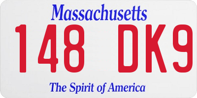MA license plate 148DK9