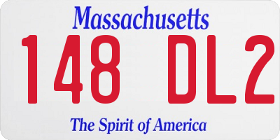 MA license plate 148DL2