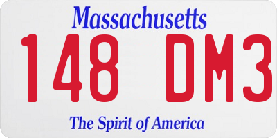 MA license plate 148DM3