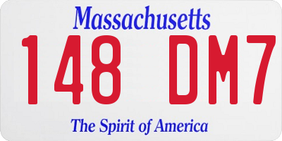 MA license plate 148DM7