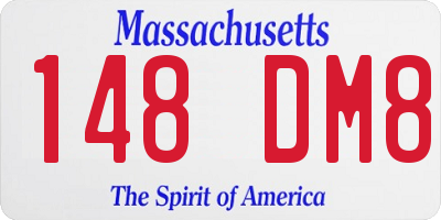 MA license plate 148DM8