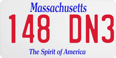 MA license plate 148DN3