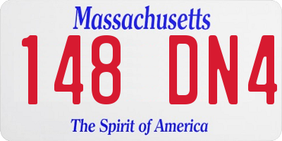 MA license plate 148DN4