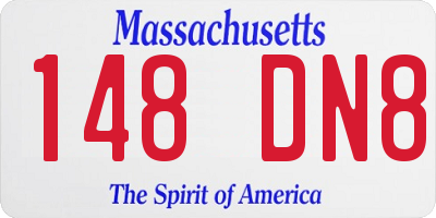 MA license plate 148DN8