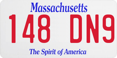 MA license plate 148DN9