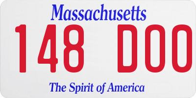 MA license plate 148DO0