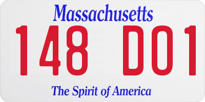 MA license plate 148DO1