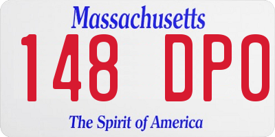 MA license plate 148DP0