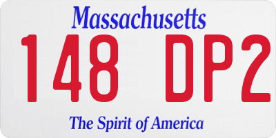 MA license plate 148DP2
