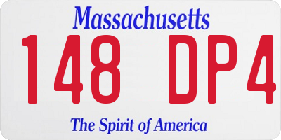 MA license plate 148DP4