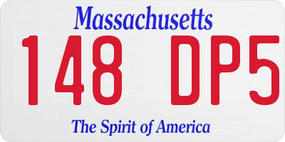 MA license plate 148DP5