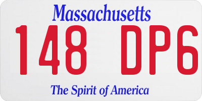 MA license plate 148DP6