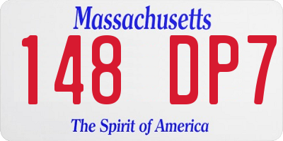 MA license plate 148DP7