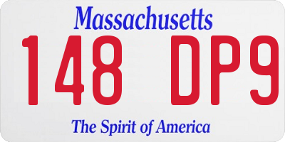 MA license plate 148DP9
