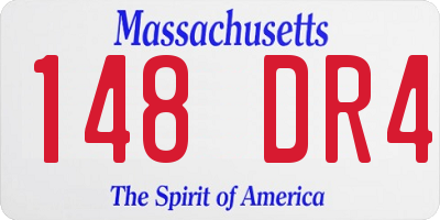 MA license plate 148DR4