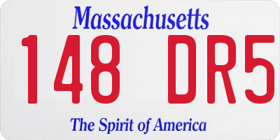 MA license plate 148DR5