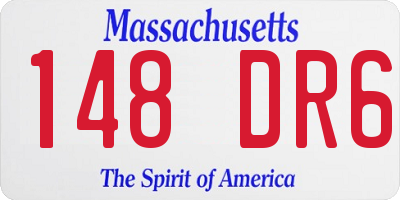 MA license plate 148DR6
