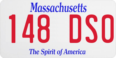 MA license plate 148DS0