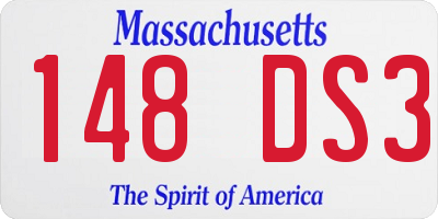 MA license plate 148DS3