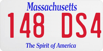 MA license plate 148DS4