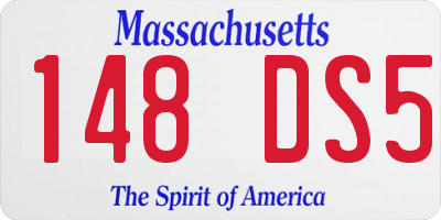 MA license plate 148DS5