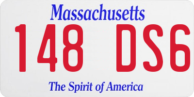 MA license plate 148DS6