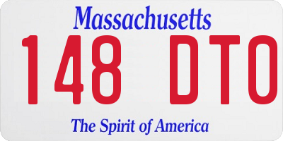 MA license plate 148DT0