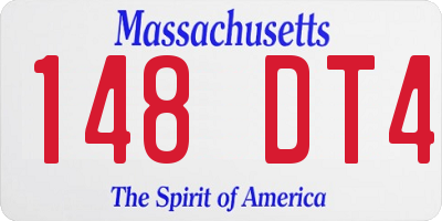 MA license plate 148DT4