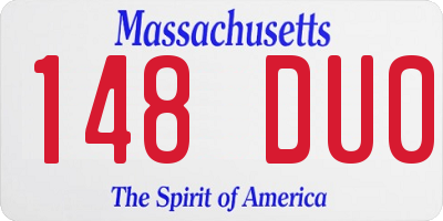 MA license plate 148DU0