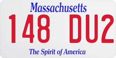 MA license plate 148DU2