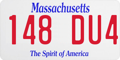 MA license plate 148DU4