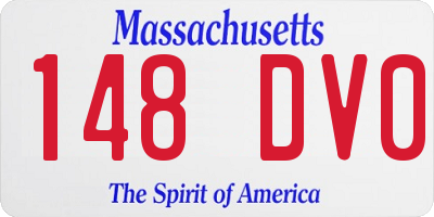 MA license plate 148DV0