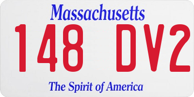 MA license plate 148DV2