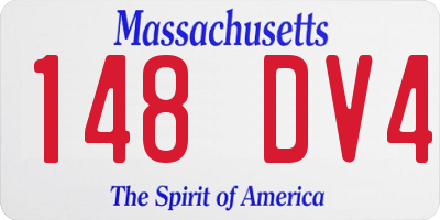 MA license plate 148DV4