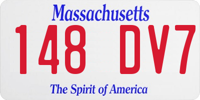 MA license plate 148DV7