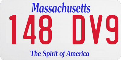 MA license plate 148DV9