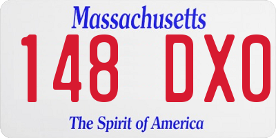 MA license plate 148DX0