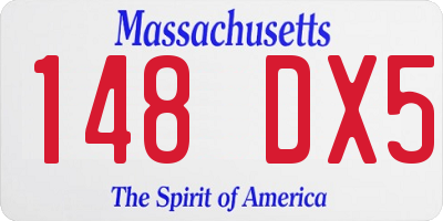 MA license plate 148DX5