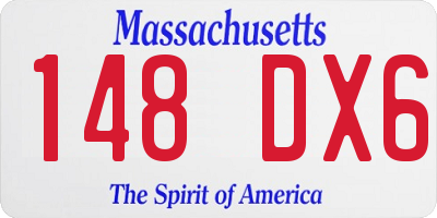 MA license plate 148DX6
