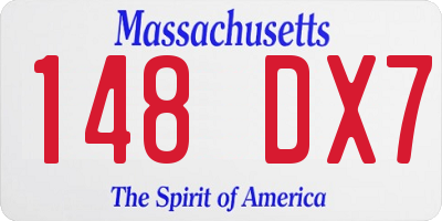 MA license plate 148DX7