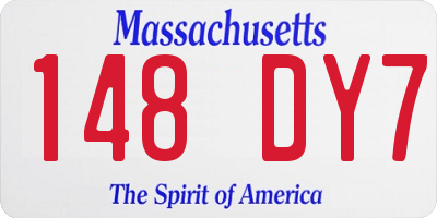 MA license plate 148DY7